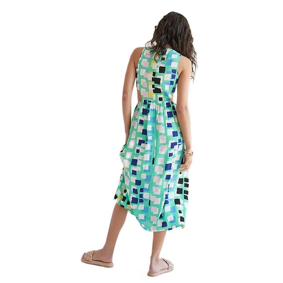 Anthropologie Corey Lynn Calter Green Abstract Midi Dress Size S NWT - Picture 2 of 10